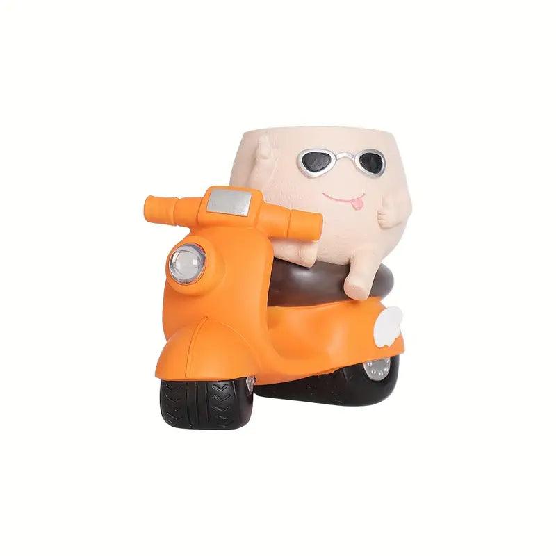 2-in-1 Uniek Toilet & Motorfiets Bloempot