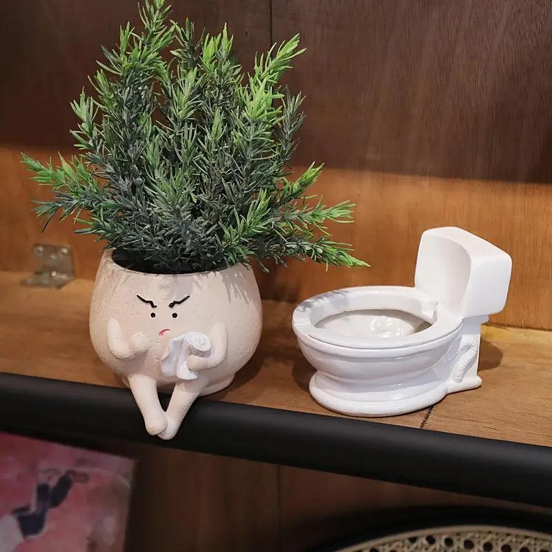 2-in-1 Uniek Toilet & Motorfiets Bloempot