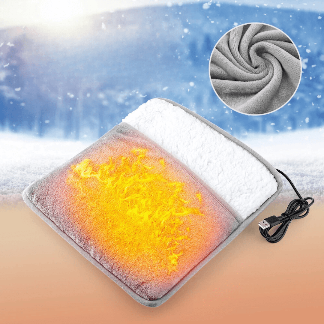 Winter Elektrische Voetverwarmingsmat - USB Opladen, Zachte Pluche, Wasbare Voetverwarmer voor Beter Slapen