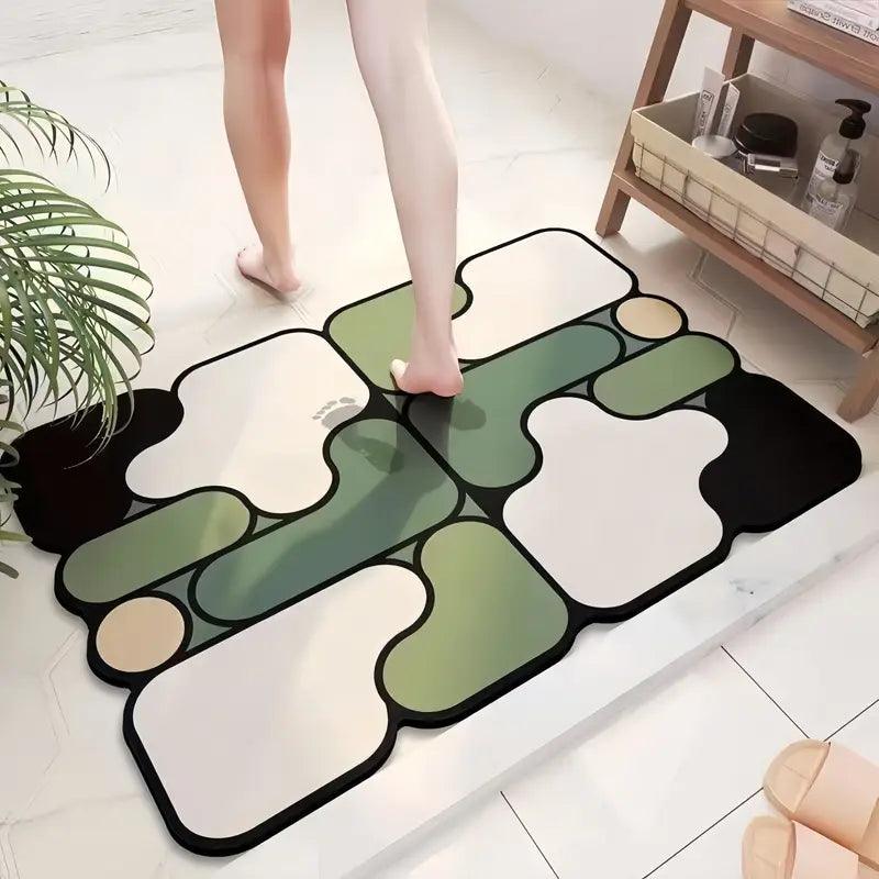 Tapis de bain antidérapant puzzle créatif Terre