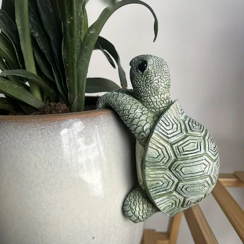 Support de plante tortue en résine grillagée | Décoration de jardin intérieure et extérieure