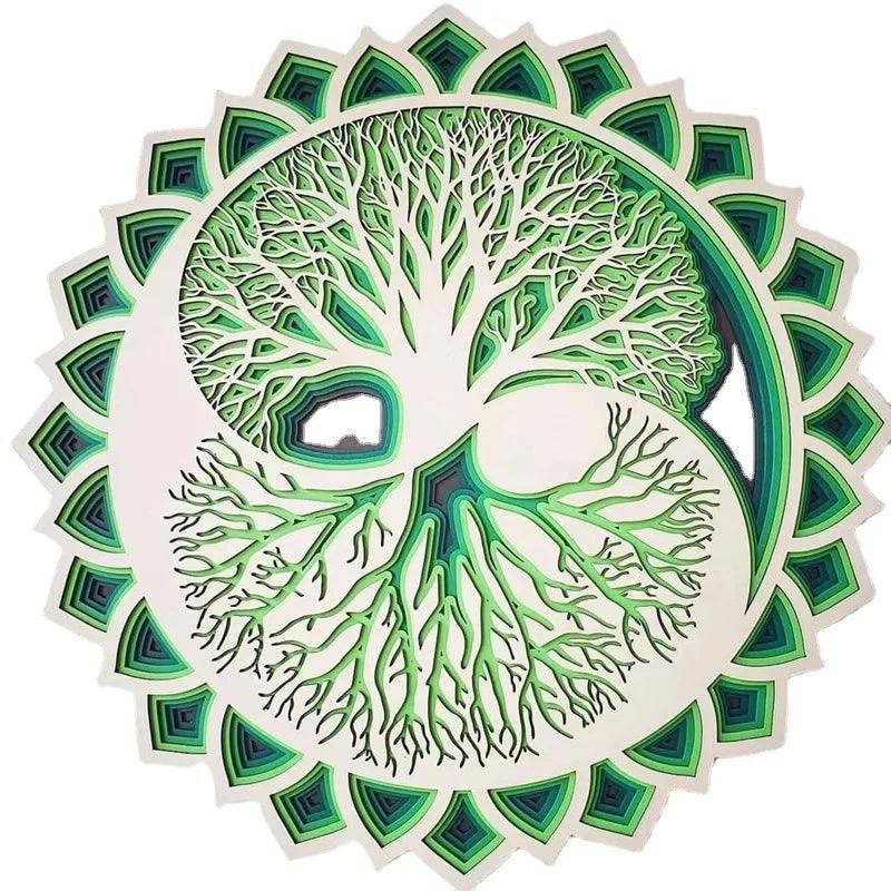 Houten Levensboom Mandala