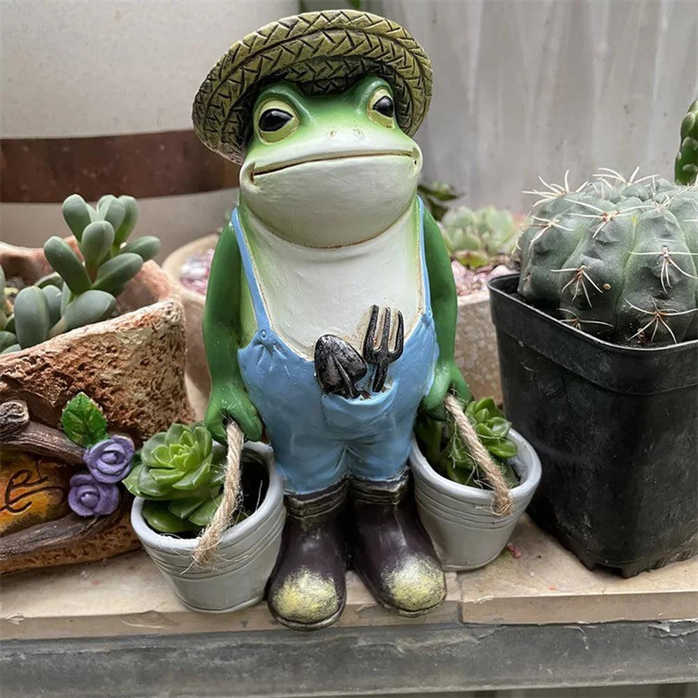 Grappig kikkers tuinbeeld