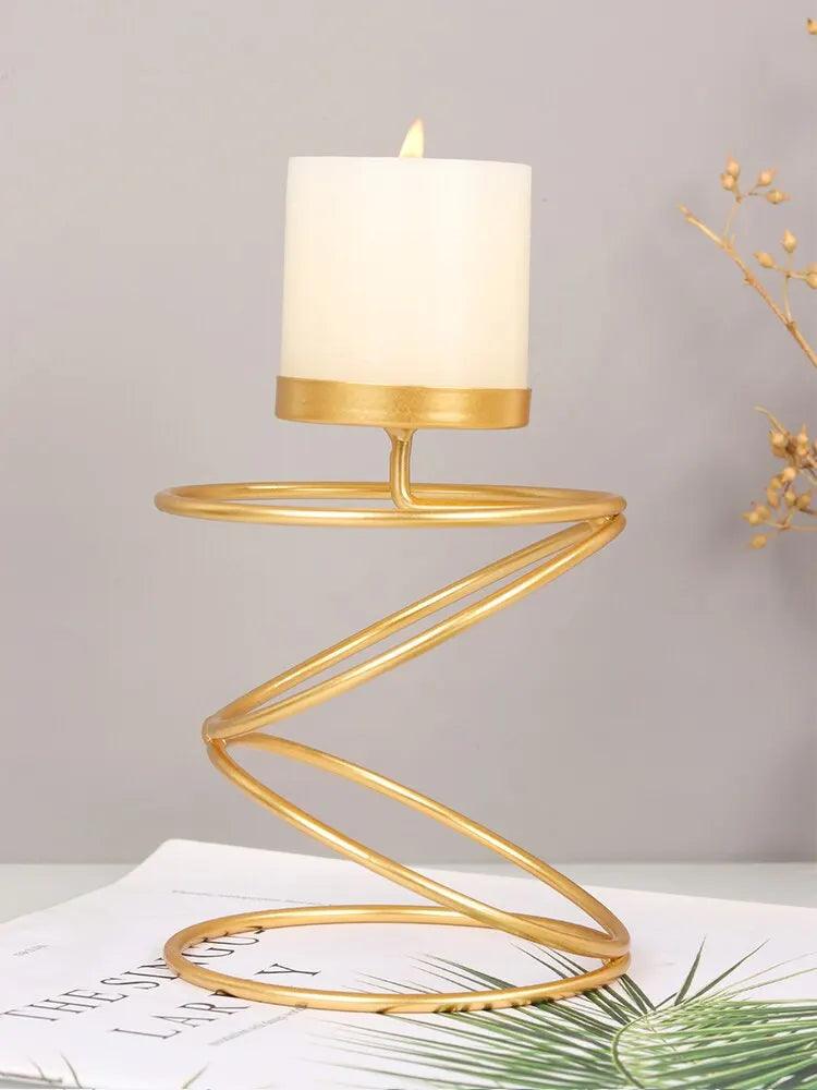 Ins Luxe Stijl Metaal Kandelaren | Eenvoudige Gouden Trouwsdecoratie & Bar Party Accessoires | Woonkamer & Huisdecoratie
