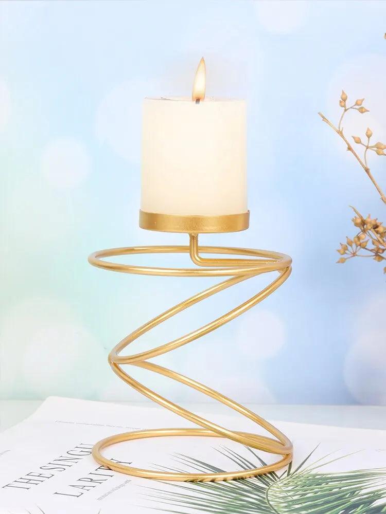 Ins Luxe Stijl Metaal Kandelaren | Eenvoudige Gouden Trouwsdecoratie & Bar Party Accessoires | Woonkamer & Huisdecoratie