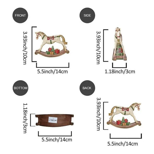 Hars schommelend paard standbeeld Scandinavisch kerst ornament