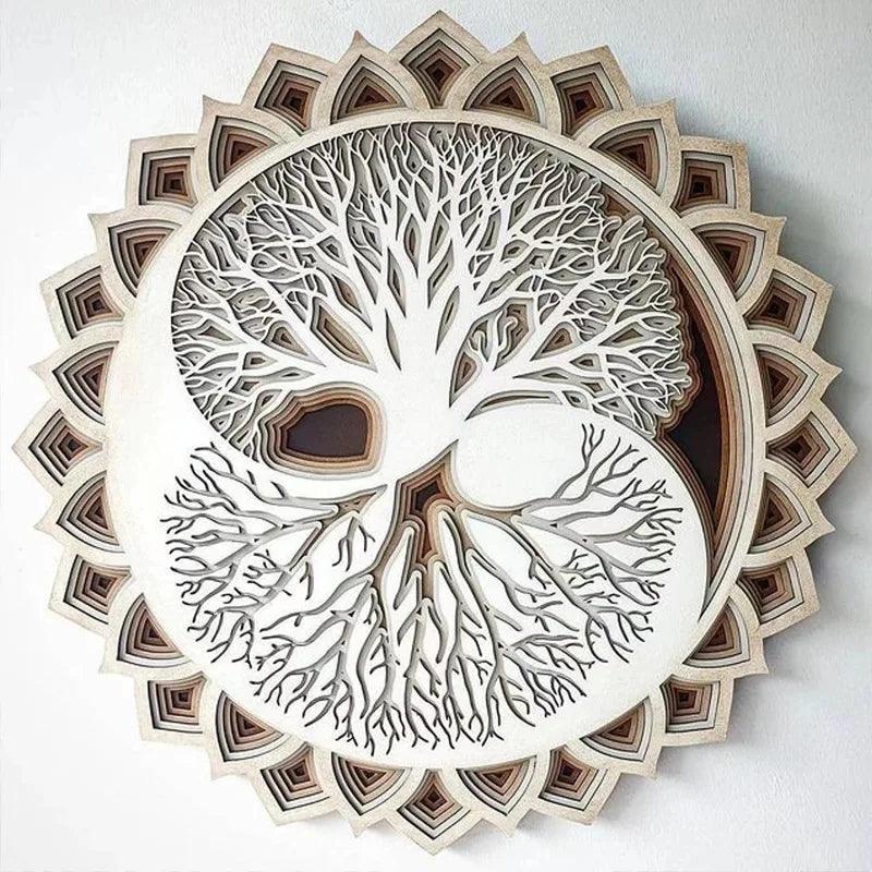 Houten Levensboom Mandala