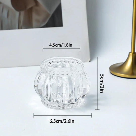 Candelabri per zucca in vetro trasparente - Design rotondo per matrimonio e decorazione della casa