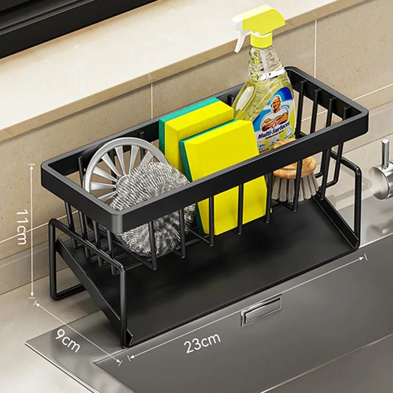 Keuken Sink Reinigingsgereedschap Opslagrek, Multifunctioneel RVS Afvoerrek voor Spons, Reinigingsmiddel Organisator en Doek Hanger
