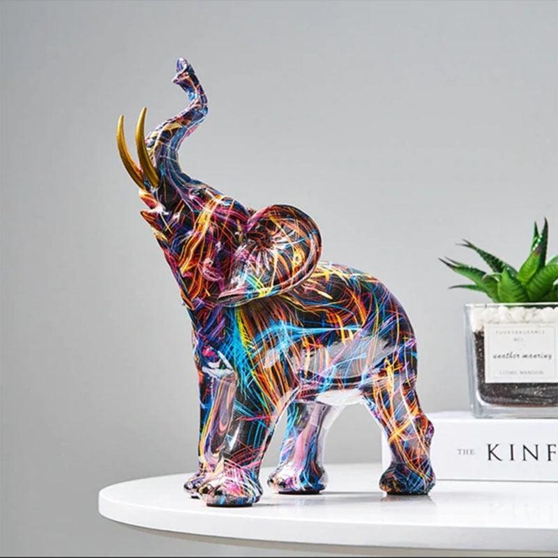 Gekleurde Olifant Sculptuur