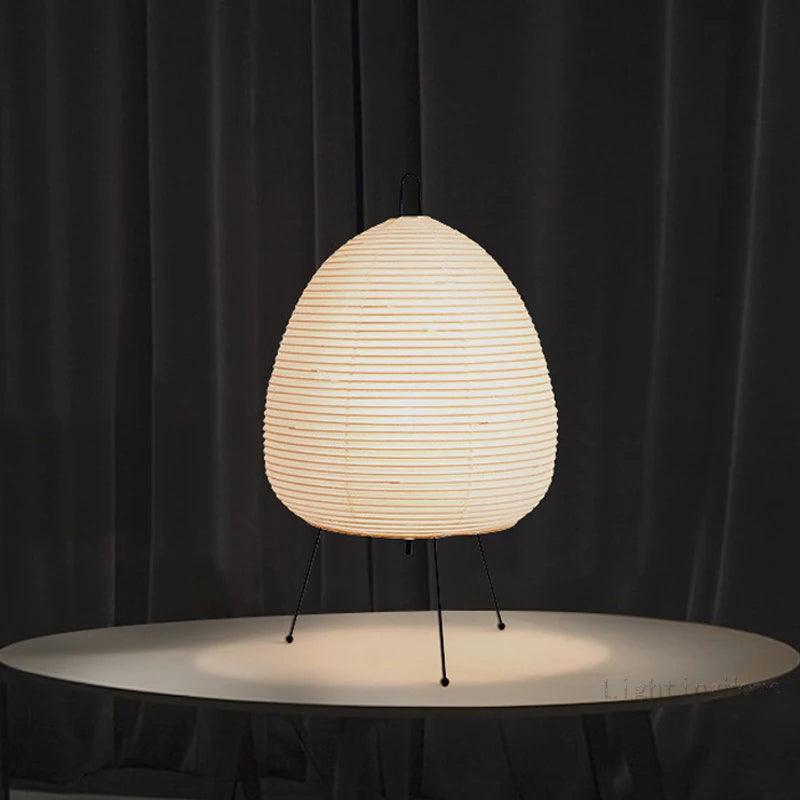 Akari Wabi-Sabi Yong Tafellamp | Japans Ontwerp | Gedrukt Rijstpapier Verlichting voor Slaapkamer & Bureau