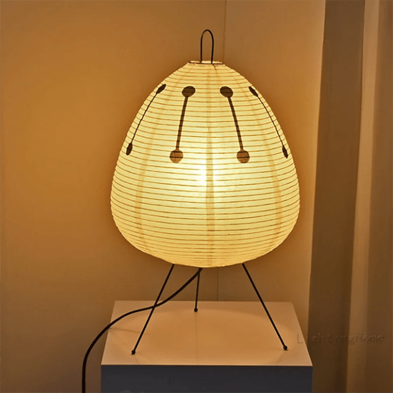 Akari Wabi-Sabi Yong Tafellamp | Japans Ontwerp | Gedrukt Rijstpapier Verlichting voor Slaapkamer & Bureau