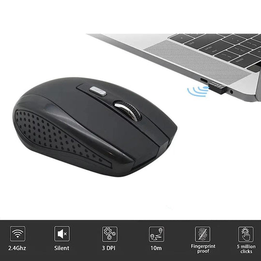 Mouse wireless - Silenzioso, DPI regolabile, mouse da ufficio portatile per PC, laptop e MacBook