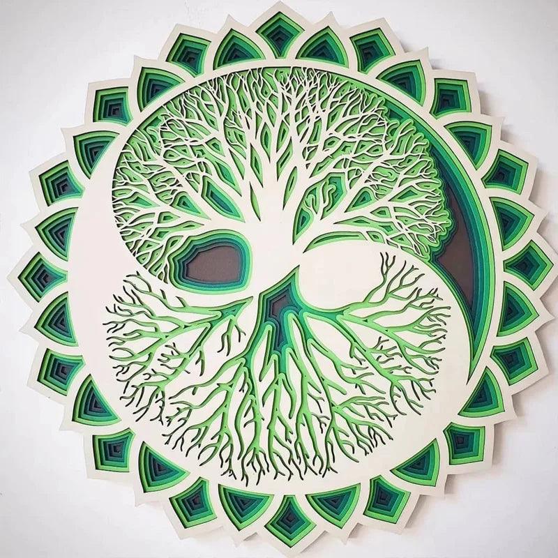 Houten Levensboom Mandala