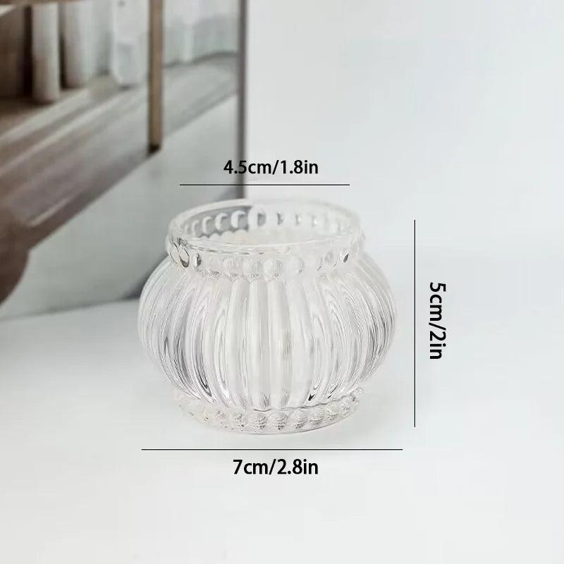 Candelabri per zucca in vetro trasparente - Design rotondo per matrimonio e decorazione della casa