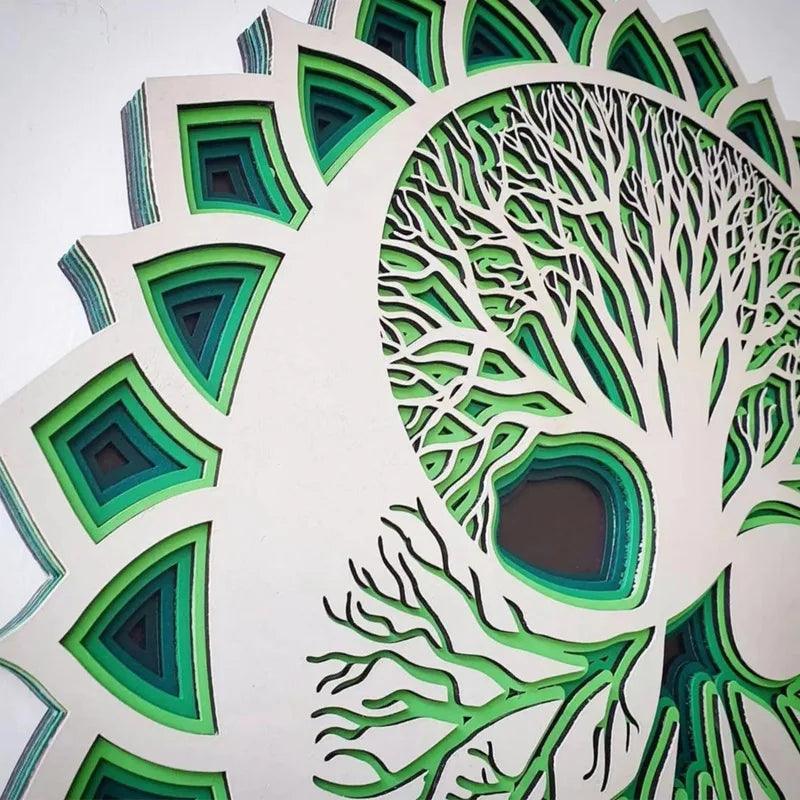 Houten Levensboom Mandala