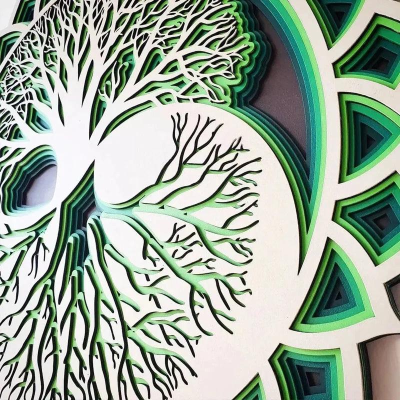 Houten Levensboom Mandala