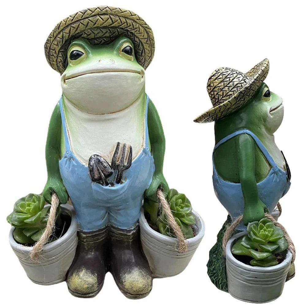 Grappig kikkers tuinbeeld