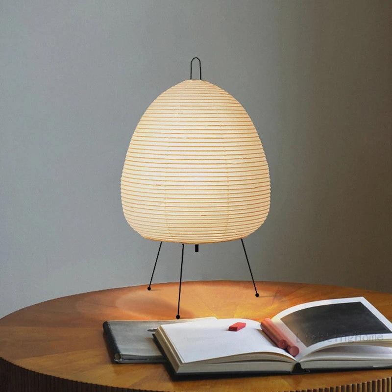 Akari Wabi-Sabi Yong Tafellamp | Japans Ontwerp | Gedrukt Rijstpapier Verlichting voor Slaapkamer & Bureau