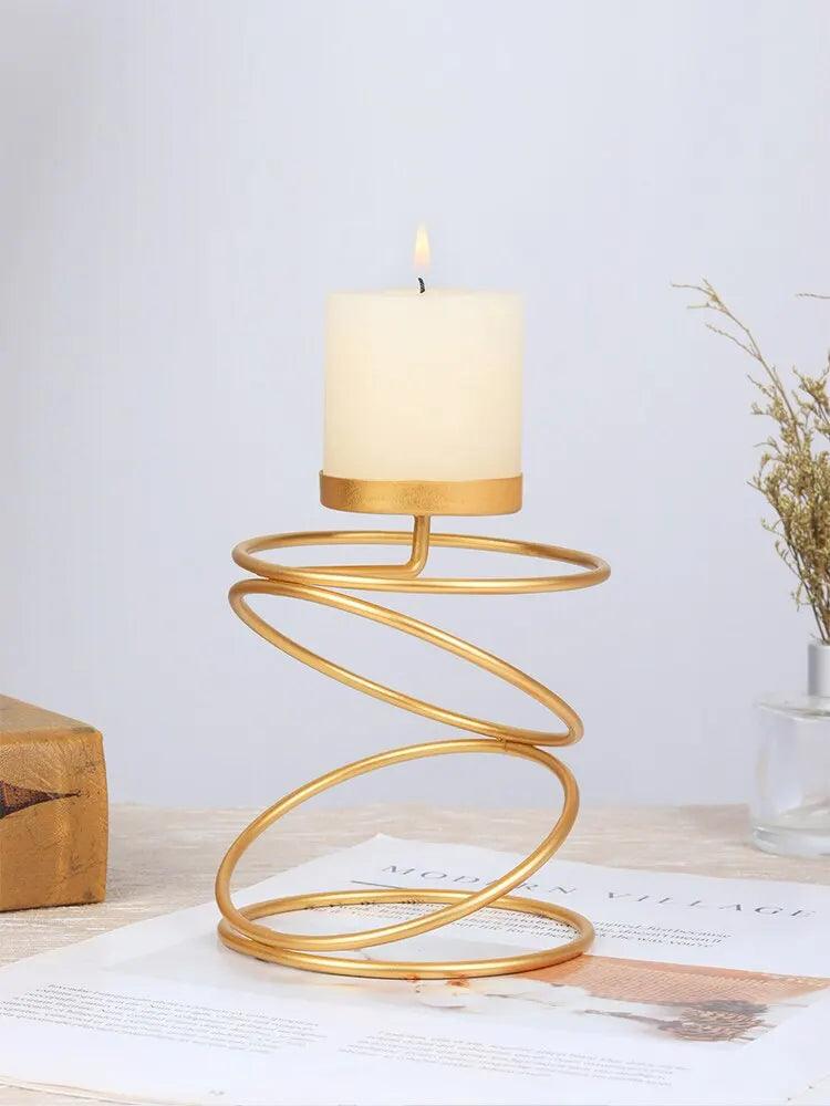 Ins Luxe Stijl Metaal Kandelaren | Eenvoudige Gouden Trouwsdecoratie & Bar Party Accessoires | Woonkamer & Huisdecoratie