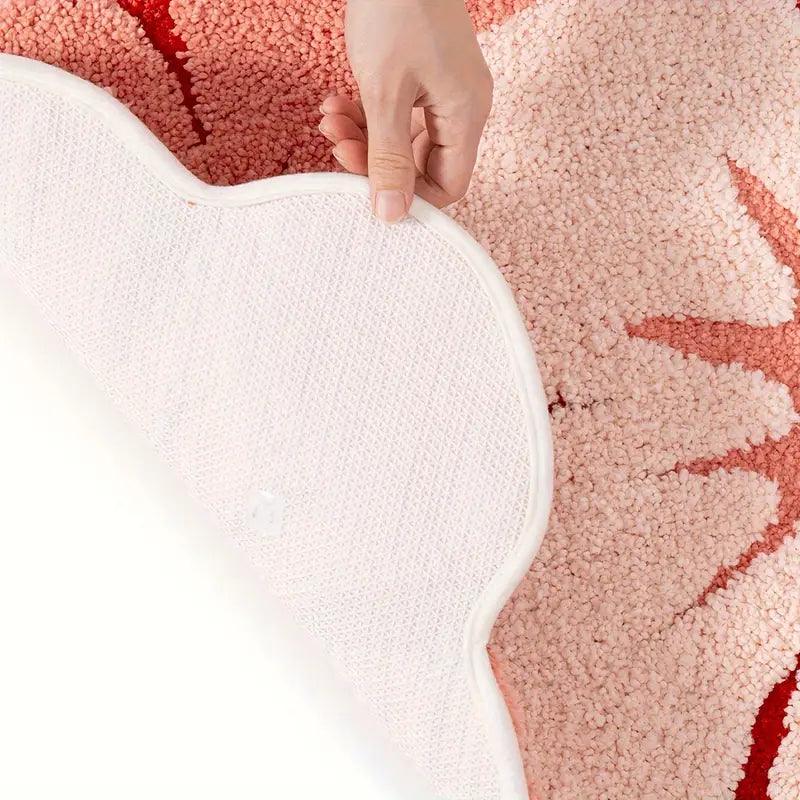 Tapis de salle de bain motif floral – Doux, confortable et lavable