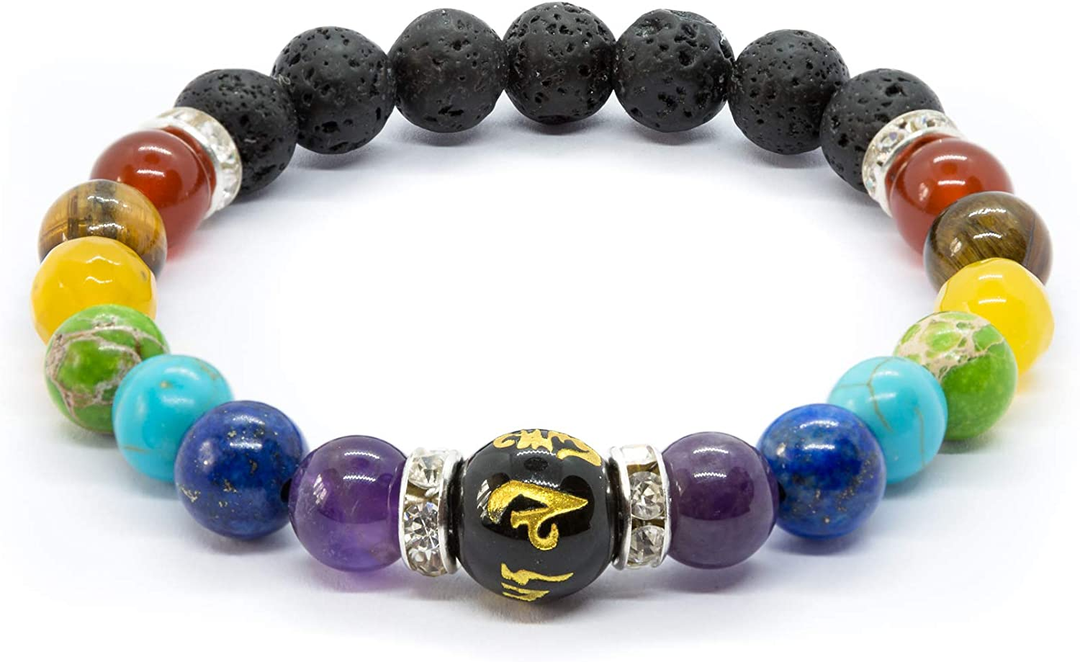 Bracelet de guérison des chakras en cristaux naturels