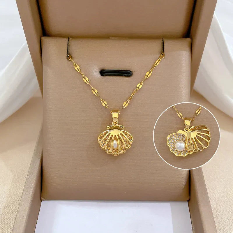 Pearl Hanger | Shell & Pearl Necklace – Timeless Sea Mine Style