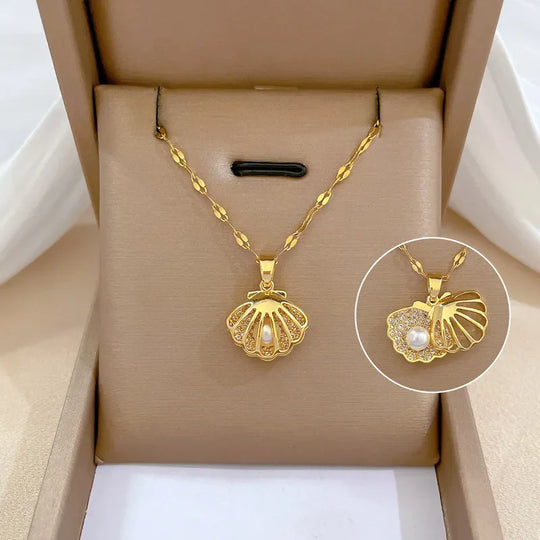 Pearl Hanger | Shell & Pearl Necklace – Timeless Sea Mine Style