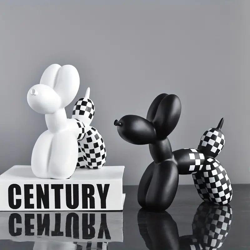 Schattige Geblokte Ballonhond Figurine