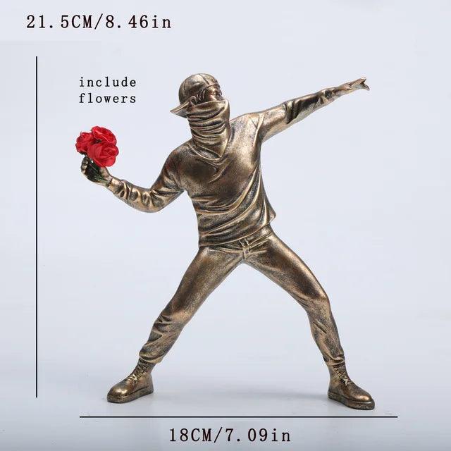 Flower Bomber Street Art Figurine