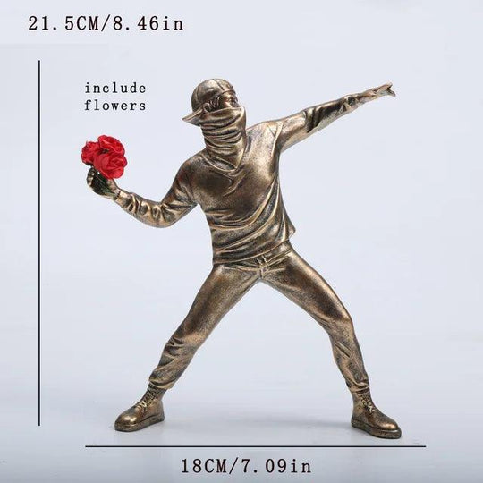 Flower Bomber Street Art Figurine