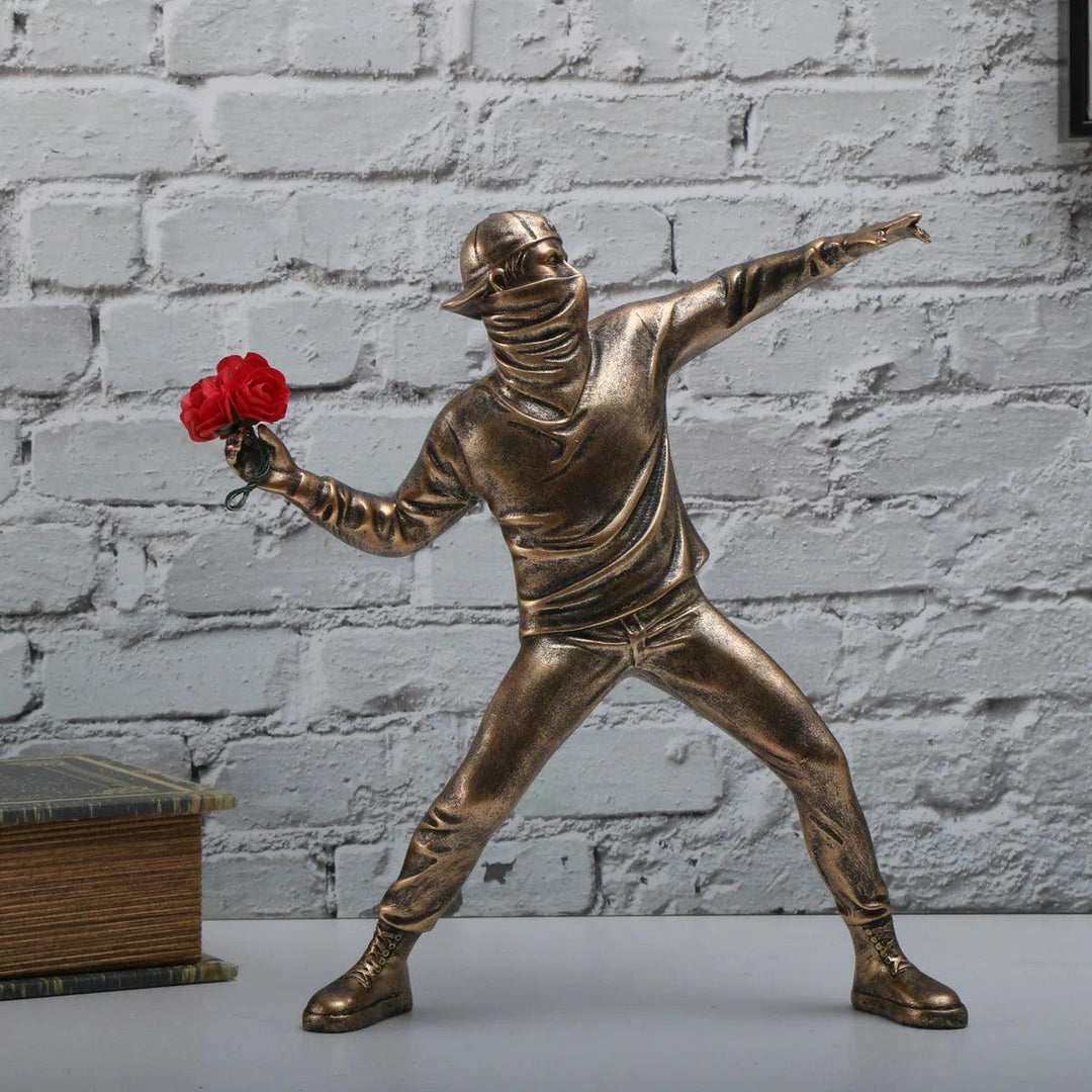 Flower Bomber Street Art Figurine