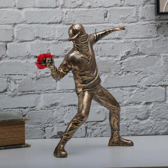 Flower Bomber Street Art Figurine