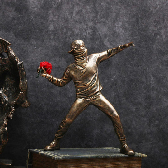 Flower Bomber Street Art Figurine