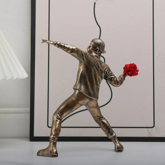 Flower Bomber Street Art Figurine