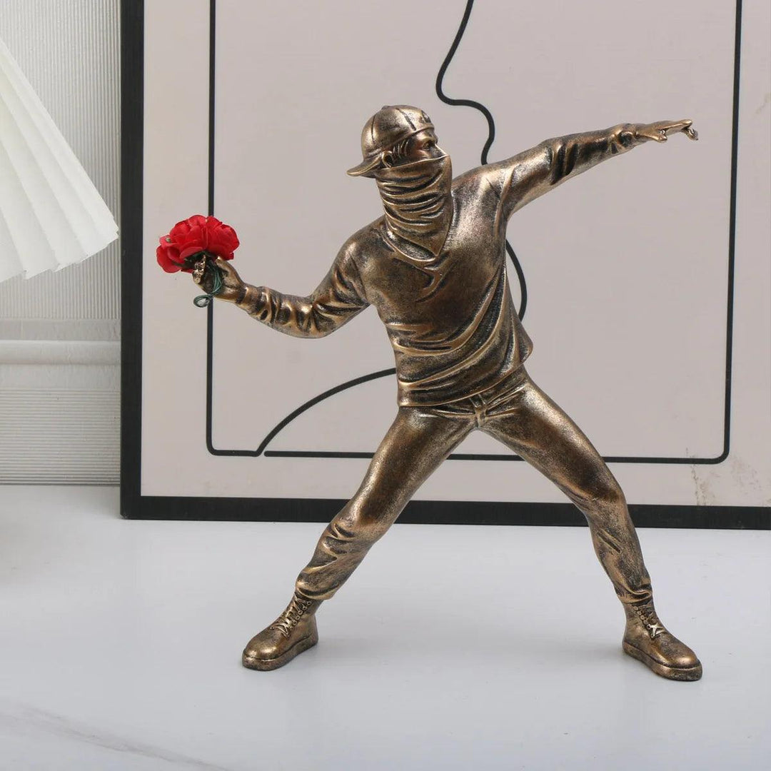 Flower Bomber Street Art Figurine
