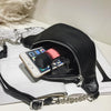 Women's Leather Waist Bag with Chain