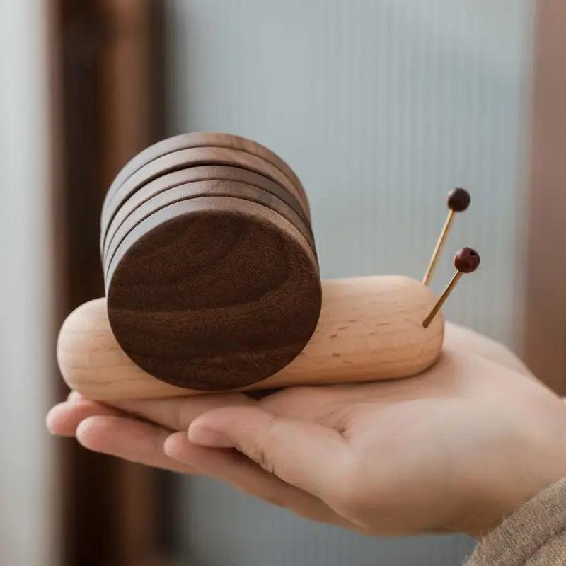 3-piece Natural Wooden Coaster Set in Tree Shape