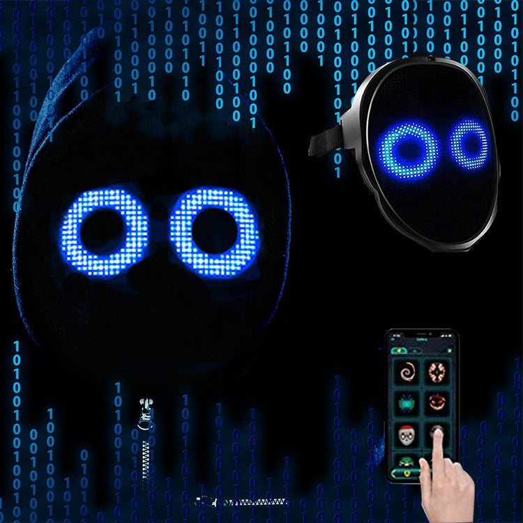 Rechargeable LED mask with changing face