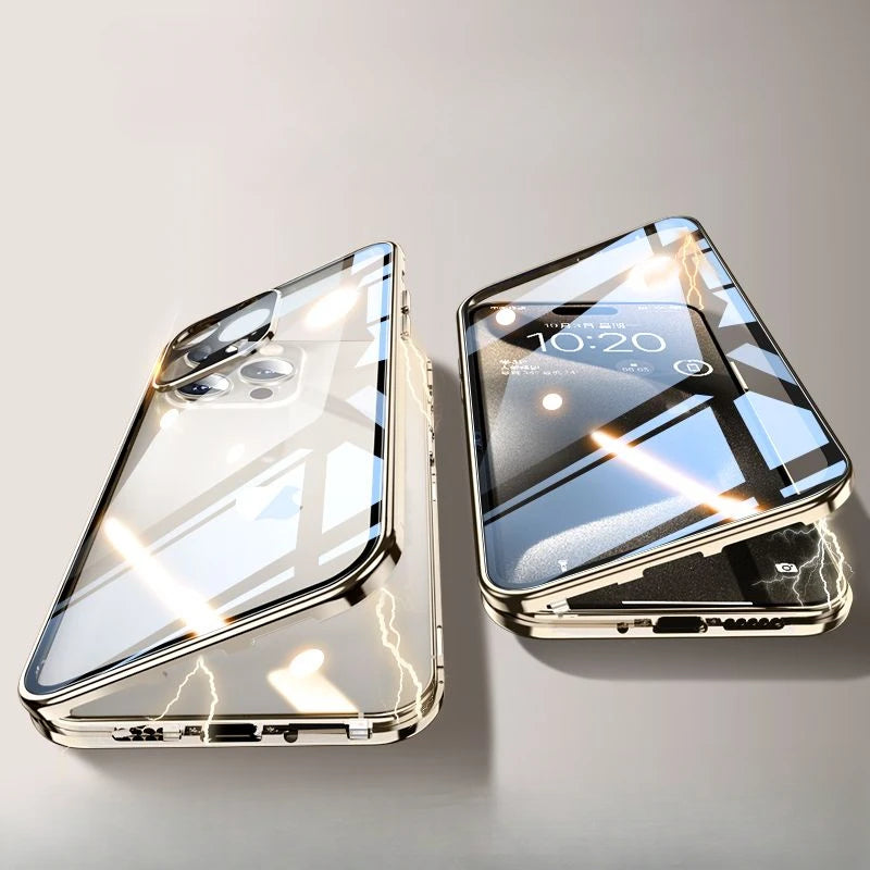 iPhone magnetisch glas hoesje | Volledig lichaam Privacy & Krasbescherming