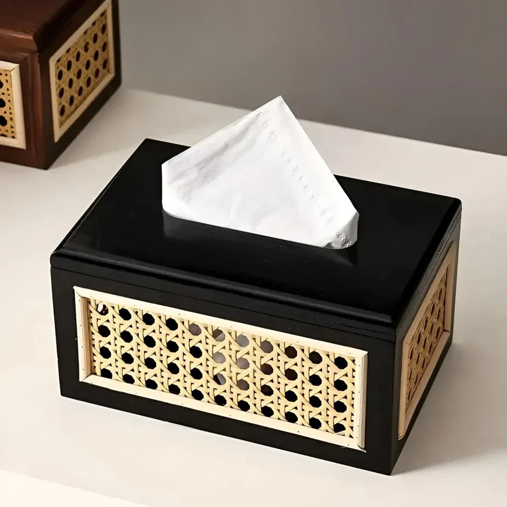 Rattan Tissue Box Cover
