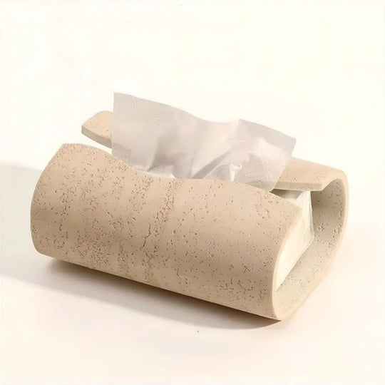 Modern Tissue Box Holder with Stone Texture