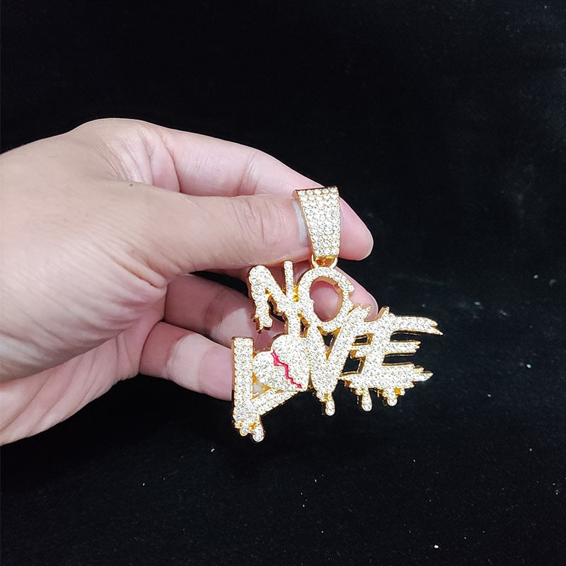 Sterling Mystique | Catene cubane hip hop NO LOVE Ketting
