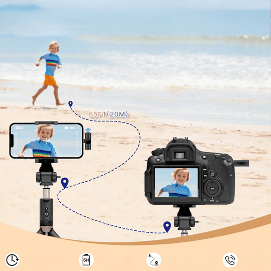 Microfono Lavalier Wireless – Registrazione Audio e Video Portatile – Mini Microfono per iPhone, Android, iPad e Altro