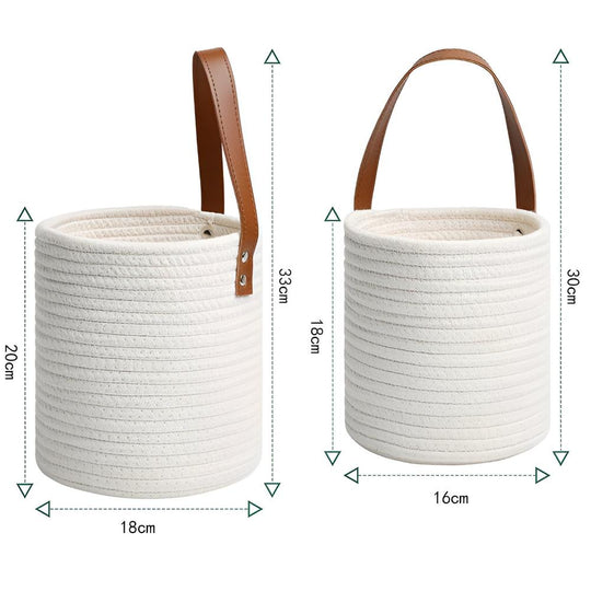 Cesti da parete minimalisti in corda di cotone