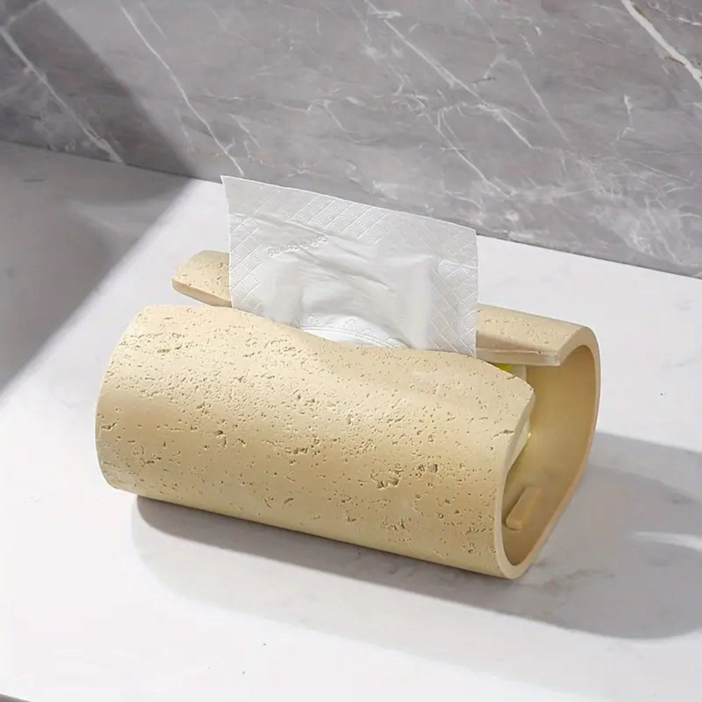 Modern Tissue Box Holder with Stone Texture