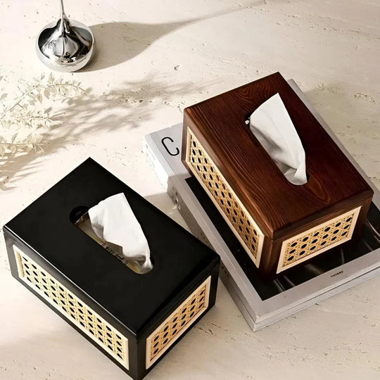 Rattan Tissue Box Cover