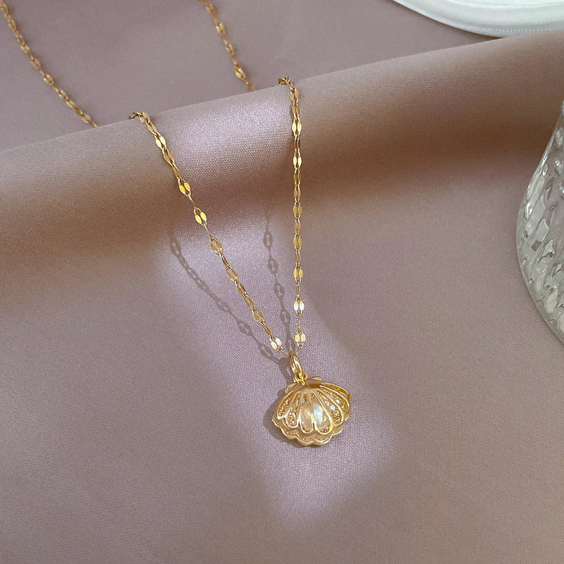 Pearl Hanger | Shell & Pearl Necklace – Timeless Sea Mine Style