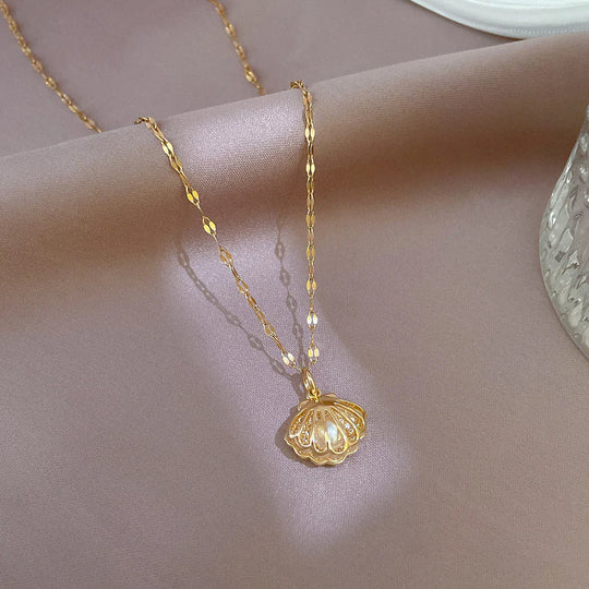 Pearl Hanger | Shell & Pearl Necklace – Timeless Sea Mine Style
