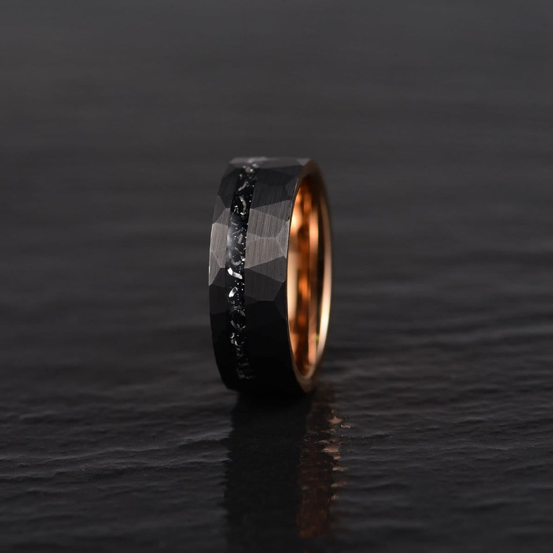 Bague en carbure de tungstène à tourmaline noire 8mm - Ares